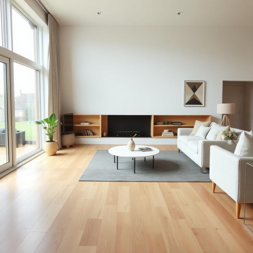 Engineered oak flooring in modern living room