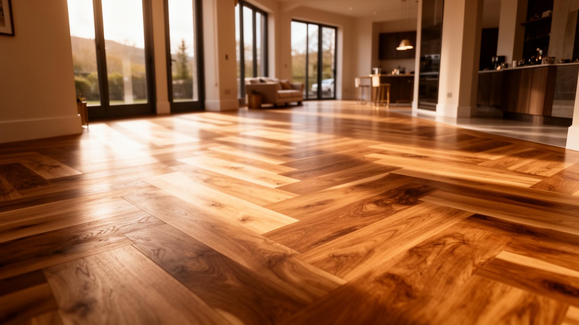 Premium herringbone oak flooring installation in a Dundee home